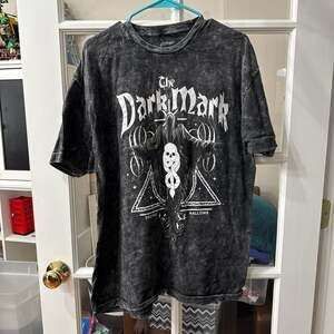 Harry Potter The Dark Mark Graphic Tee, Acid Wash Black, Size XL